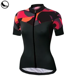 Cycling jersey Shirt 100% Polyester Spandex Fabric Pattern Colorful Cycling Wear