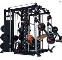 Système d'entraînement tout-en-un DINUO Smith, pile de poids en acier massif standard de 70 kg, machine d'entraînement de force pour tout le corps pour salle de sport à domicile