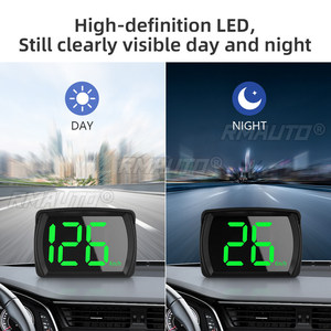 จอแสดงผลบนกระจกหน้ารถ (HUD) แสดงความเร็วแบบดิจิตอล KMH MPH ตัวอักษรขนาดใหญ่ ไฟสีเขียว สำหรับรถยนต์ทุกประเภท - Product Image 2