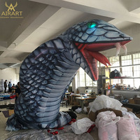 Modèle de serpent cobra gonflable géant effrayant pour la décoration extérieure d'Halloween