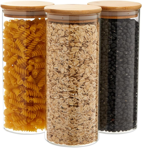 Frasco de vidro grande para cozinha, conjunto com tampa para alimentos, venda quente de potes de vidro para cozinha - Product Image 1
