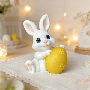 Moule à bougie en silicone créatif en forme de lapin de Pâques - Outil de bricolage pour bougies d'aromathérapie, ornements en plâtre et décoration de gâteaux - Product Image 2