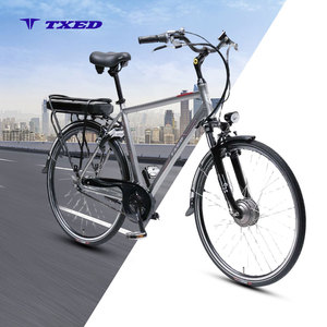 Vélo électrique TXED en promotion avec suspension, cadre en alliage 700Cx38C, 7 vitesses, 36V/250W, vélo électrique de ville pour homme - Product Image 1