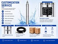 Pompe multi-étages haute performance pour l'irrigation agricole, pompe submersible en acier inoxydable à haute pression pour eaux usées et eaux sanitaires 1,1 kW
