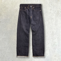 Pantalon Homme Selvedge Personnalisé de Gros, Jean Vintage Noir Lourd de Haute Qualité, Denim Brute Selvedge Baggy à Jambe Large