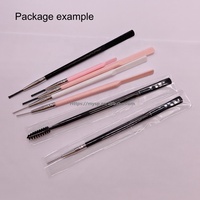 Applicateur double embout pour cire à sourcils, avec manche long de 18 cm, spatule et micro-brosse fine, pour cire coiffante à sourcils