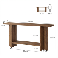 Console moderne en bois avec rangement pour entrée étroite et mobilier de salon de villa