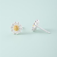 925 Sterling Silber zierliche Gänseblümchen Blumen form Ohr stecker Ohrringe Modeschmuck für Frauen Mädchen