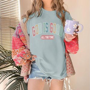 T-shirt surdimensionné pour femme FOXA - Dieu est bon - T-shirt inspirant avec verset biblique - Jersey 100% coton respirant - Product Image 5