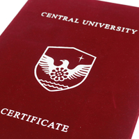 Pochette de diplôme personnalisée en velours Mondon, porte-certificat de remise de diplôme avec logo en feuille d'argent