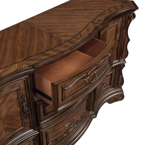 ตู้เก็บของห้องนั่งเล่นสุดหรู สีน้ำตาลเข้มสไตล์โมเดิร์น 5 ลิ้นชัก ตกแต่งด้วยสีทอง เหมาะสำหรับห้องนอนโรงแรม วัสดุ MDF ประกอบง่าย 1 ชิ้น - Product Image 4