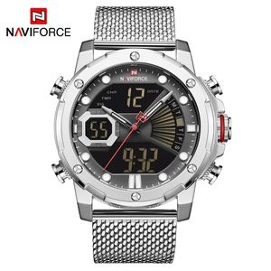 <span class=keywords><strong>NAVIFORCE</strong></span> <span class=keywords><strong>9172</strong></span>, relojes de pulsera digitales con correa de acero de cuarzo dorado, relojes deportivos impermeables para hombres, reloj Masculino - Product Image 5
