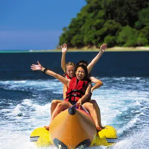 Barco inflable de juguete con forma de plátano, pez volador, juego deportivo de agua, bote de goma, gran oferta