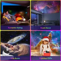 Projecteur Galaxie Étoilée Veilleuse 13 Effets d'Affichage Rotation 360° sur Batterie Blanc Chaud Cadeau Enfants Décoration Chambre Vente en Gros