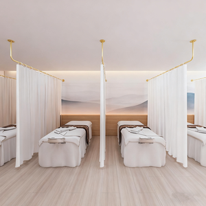 Nuevo Modelo 2025 Barra de Cortina en Forma de L de Hierro Forjado para Salón de Belleza, Cama de Fisioterapia, Centro de Salud, Cortina Divisoria - Product Image 1