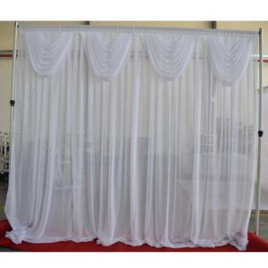 Portable Silver Aluminum Curtain Kits <b>Backdrop</b> <b>Stand</b> with Adjustable Pipe and Drape for Wedding Events - Product Image 2