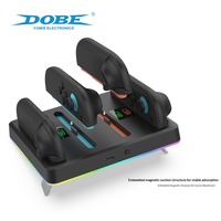 Base de Carga Mini Cuatro en Uno para Controles Izquierdo/Derecho de Nintendo Switch 2 con Iluminación RGB, Incluye Cable de Carga TNS-3160