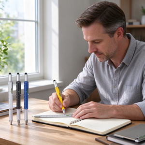 Stylo multifonction avec règle, niveau <span class=keywords><strong>à</strong></span> bulle, stylet, embout de tournevis et pointe <span class=keywords><strong>à</strong></span> bille pour ingénieur, charpentier, cadeau, vente en gros - Product Image 2