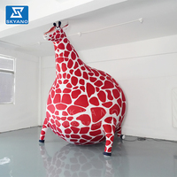 Gonflable gros girafe obèse animal dessin animé en peluche matériel personnalisé mascotte d'entreprise