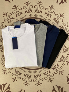 Wholesale Brand High Quality Cotton Embroidery Comfortable Breathable Round Neck Short Sleeve T-<strong>shirt</strong> Women's Mens - Product Image 3