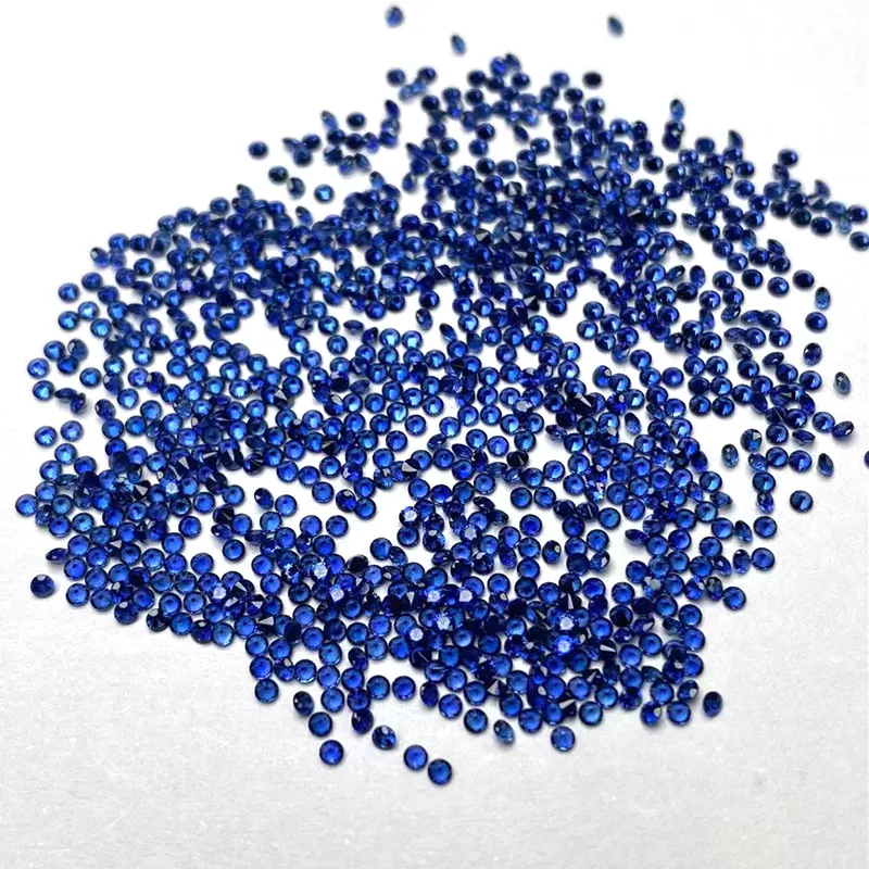 Shanzuan Harga Batu Safir Asli, Stok Pabrik Perhiasan Ukuran Penuh 0.7-3Mm Safir Biru Alami Bulat
