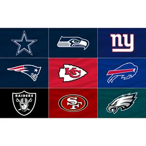 Bandeira personalizada da equipe de futebol nfl, bandeira de alta qualidade do nfl 100% poliéster para esportes