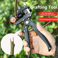 Couteau de greffage en V et en U pour arbres, avec rubans, kit d'outils de greffage et lames de rechange