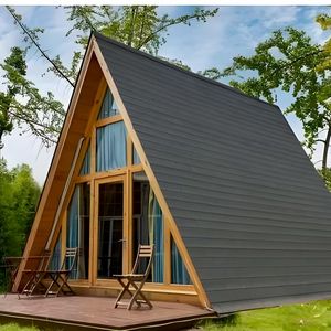 Moderna Villa Prefabricada de Lujo con Estructura de Acero en Forma de A, Impermeable, Casa Pequeña al Aire Libre, Tienda, Cabaña - Product Image 3