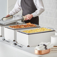 Barquette rectangulaire professionnelle en aluminium jetable pour traiteur, idéale pour l'emballage alimentaire en gros et les événements.