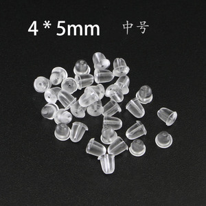 Attaches d'oreilles en silicone 4mm 5mm 5.8mm, forme ronde, pour la fabrication de boucles d'oreilles, composants de bijouterie - Product Image 3