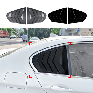 Car Decal Rear Window Louver Piano Black Carbon Fiber Texture Adhesive ABS For BMW 5 Series F10 525i 530i 2011-2017 - Product Image 1