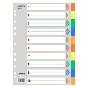Comix Index Paper A4, 11 trous, intercalaires à dix couleurs, fournitures de bureau IX902 - Product Image 1