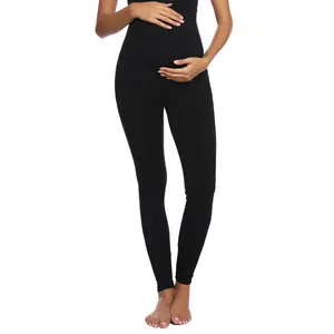 MC001105 Maacie Women Maternity Knitted Leggings Pants Over-the-bellyストレッチパンツ