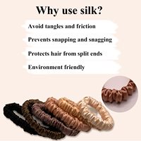 Scrunchies en soie de mûrier de qualité supérieure 6A, non toxiques, 22 mm, luxe, unis
