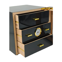 Boîte à cigares en bois de cèdre de haute qualité, humidor de bureau avec hygromètre et humidificateur, accessoires de luxe pour cigares