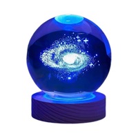 Lumière de nuit boule de cristal clair de lune Projection d'ambiance boule de cristal 3D petite lampe de nuit