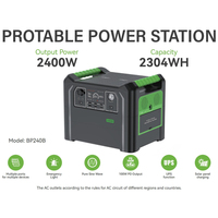 Stasiun Daya Portabel 2400W 2300Wh Kustom, Generator Tenaga Surya, Pengisian Cepat, Perlengkapan Penerangan untuk Berkemah di Luar Ruangan, Grosir Pabrik