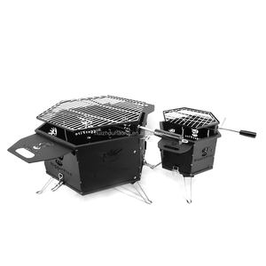 Pozo de fuego de <span class=keywords><strong>leña</strong></span> portátil para exteriores, parrilla de cocina extraíble rápida, parrilla de <span class=keywords><strong>leña</strong></span>/barbacoa de carbón, pozo de fuego - Product Image 2