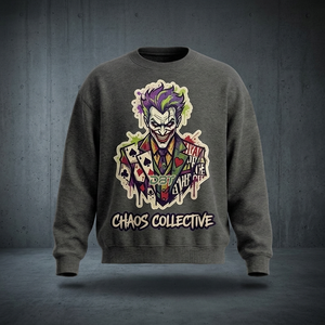 เสื้อสเวตเชิ้ตคอกลมพิมพ์ลาย Chaos Collective Joker สำหรับผู้ชาย สไตล์ลำลอง ทรงปกติ ผ้าถักคอตตอน เหมาะสำหรับฤดูใบไม้ร่วง สตรีทแวร์ - Product Image 4