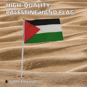 На заказ, высококачественный 100% полиэстер, палестин, ручной флаг с палкой для автомобильного страхового образовательного туристического агентства - Product Image 2