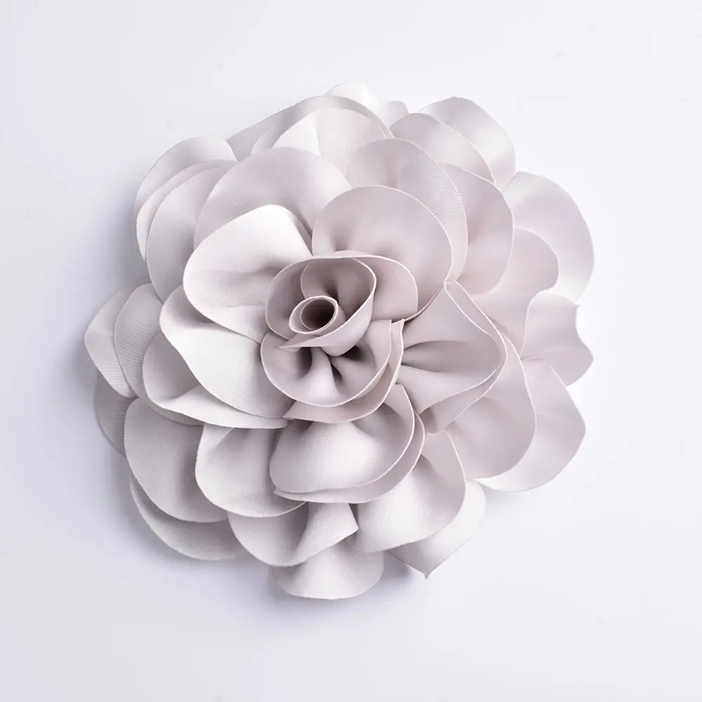 Fashionable light color fabric rose handmade brooch