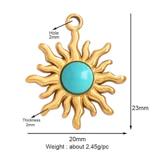 Colgante de encanto de geometría de piedra preciosa de estrella chapada en vacío de acero inoxidable 316, componentes de collar de pulsera suministros de accesorios <span class=keywords><strong>L72</strong></span> - Product Image 4