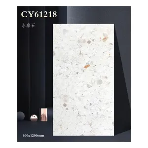 600x1200mm Interior Anti Slip Low Water Absorption Non Slip Rustic Matte White Marble Porcelain Flooring Tiles Terrazzo Design