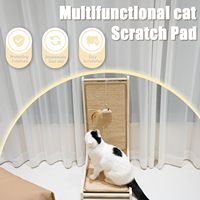 Griffoir pour chat en bambou/bois en forme de L, moderne et luxueux, protège les meubles, jouet pour chat à poser au sol pour les besoins de griffonnage des félins