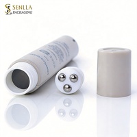 Tube de sérum pour les yeux personnalisé de luxe 15ml 20ml avec applicateur à bille massant, emballage souple en plastique pour crème contour des yeux, applicateur à vis vide