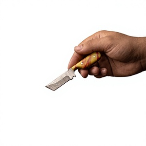 Cuchillo de Supervivencia y Caza de Acero de Damasco de Grado Industrial, Hecho a Mano, de Alta Calidad, con Hoja Fija Mini de Punta Caída y Mango de Madera OEM - Product Image 3