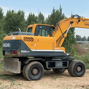 Excavatrice sur pneus Hyundai 150W-9 d'occasion de 15 tonnes avec moteur, pompe et alternateur d'origine coréenne à bas prix, origine Chine - Product Image 1