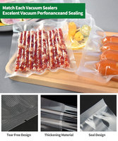 Rouleaux de sacs sous vide transparents gaufrés PA/NY sur mesure, recyclables, jetables, de qualité alimentaire, extrudés, robustes, thermoscellables