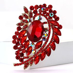 XILIANGFEIZI Moda Africana: Broche Grande de Vidro com Liga e Diamantes, Joia de Alta Qualidade para Mulheres - Mais Vendido - Product Image 2