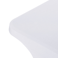 Housse de table rectangulaire ajustée en polyester/spandex tissé moderne 140 g/m² personnalisable, résistante à l'huile, pour mariage, fête, patio, événement, extensible, 6 pieds